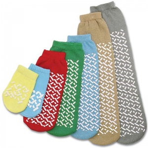 Medline Single Tread Large Blue Slipper Socks (Five Pairs)